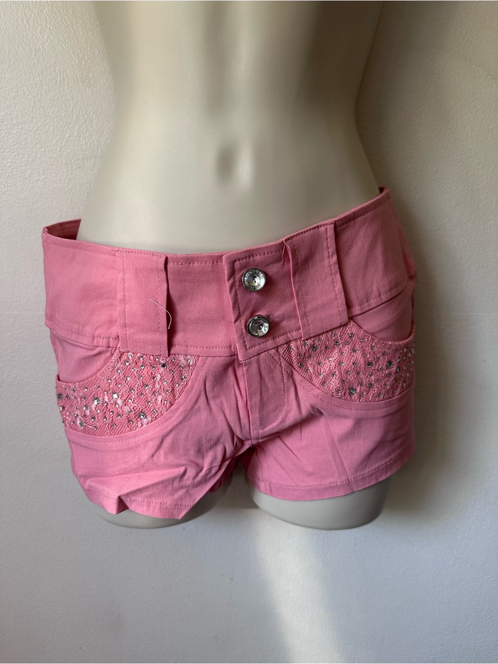 Pink Embellished Women's Denim Shorts